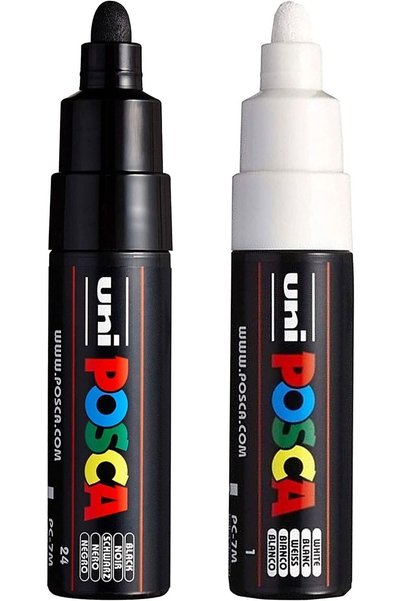 Posca Marker Pen Pc-7M Black and White