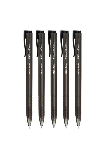 1425 Auto Push Ballpoint Pen Black - 5 Pieces