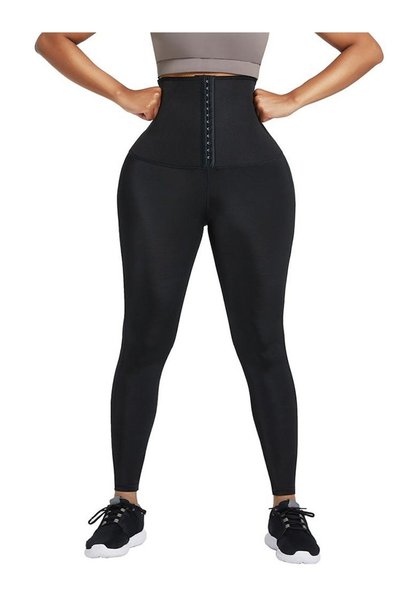 Sauna Leggings: Shaping and Firming High-Waisted Sauna Thermal Leggings with Hook-and-Eye Closure