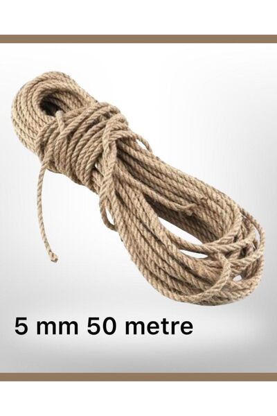 Јутено јаже 5 Mm 50 метри - плетен конец - коноп -