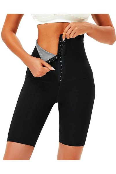 Sauna-Shorts Model Corset Heightening and Firming Effect High Waist Agraphed Sauna Thermal Shorts
