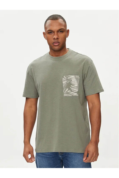 Men's T-Shirt Green 22025286 Onsperry Life Reg Leaf Ss Pockettee Noos