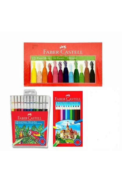 3-Piece Painting Set - (12 Colored Pencils, 12 Felt-Tip Pens, 12 Pastels)