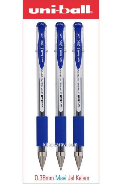 Uniball Signo Dx 0.38 mm Blue Gel Pen 3 Pieces