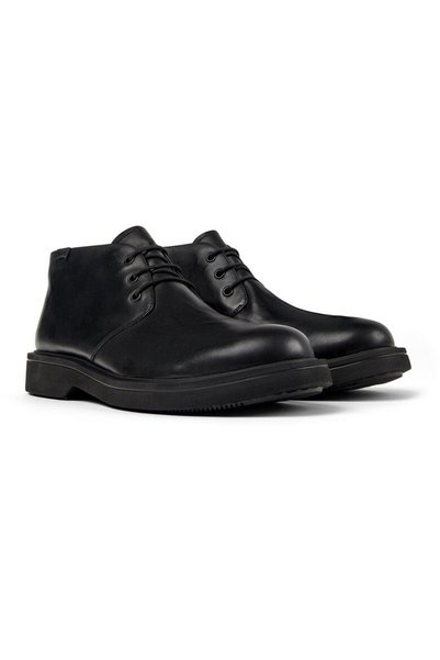 Norman K300513-001 Men's Black Leather Half Boots