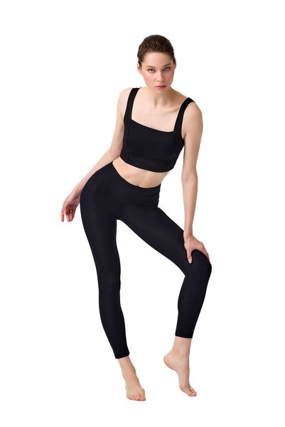 Black Recovery High Waist Women's Sports Leggings