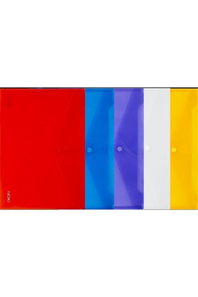 Snap Fastener Transparent Envelope File A4 12 Pack