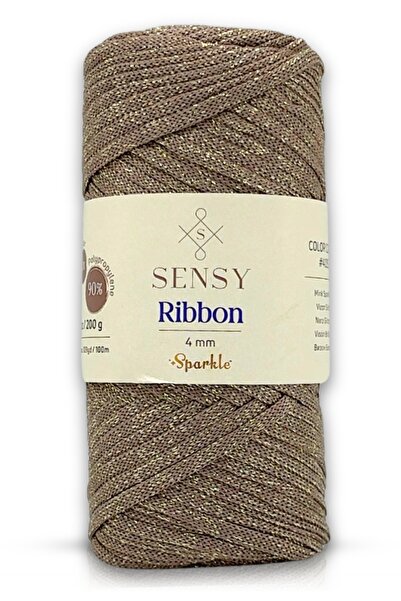 Премиум сјаен полиестерски конец Ribbon 200 g макраме конец конец за подметачи и чанти сјаен сиво-кафеав