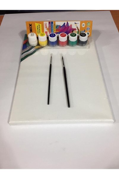 Canvas Set 25x35 Canvas 6 Colors Gouache Paint 2 No Brush 7 No Brush Tv.s