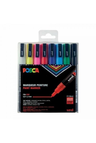 Posca PC-3m 0.9-1.3mm Primary Colors Set