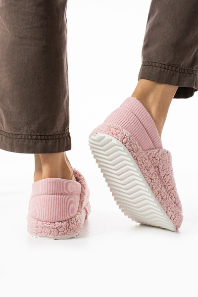 Powder-Colored, Elastic-Backed Towel Fabric Home Shoes, Home Boots, Slippers (Product Developed)