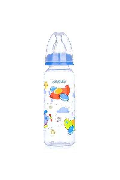 B-24302 бебешко шише од ПП со дезен 250 ml сино