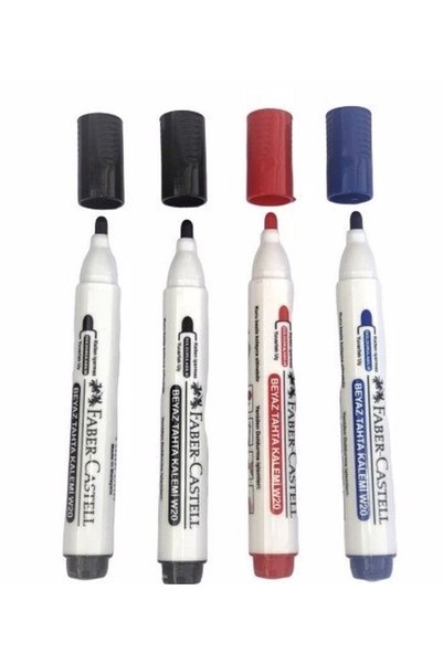 W 20 Refillable Board Pen 4 Pieces 2 Black-1 Blue-1 Red