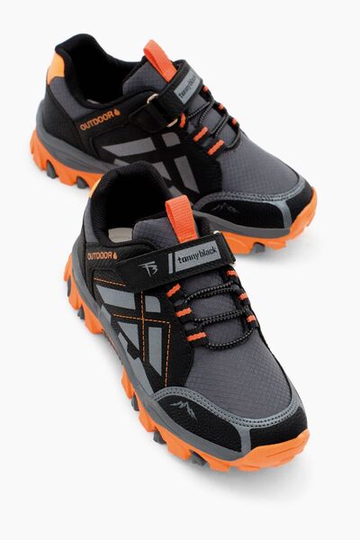 Children's Unisex Smoked Orange Thermo Sole Water Repellent Fabric Velcro Trekking Shoes