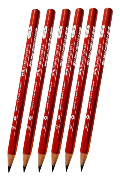 My First Pencil Jumbo Triangle Starter Pencil Black 2.5 B 6 Pieces Faber Jumbo Pencil Slotted Body Tr