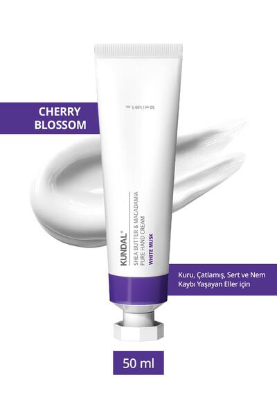 Интензивно хидратантна хранлива крема за раце Kundal Shea Butter & Macadamia Pure Hand Cream 50ml (White Musk)