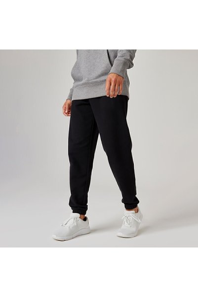 Men's Black Regular Sweatpants 500 Essentials - Fitness