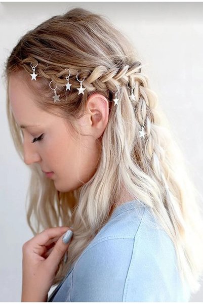 Silver Stars - Hair Earring and Hairpin Set