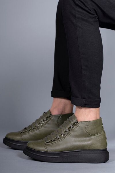 Khaki Black Unisex Boots0012575