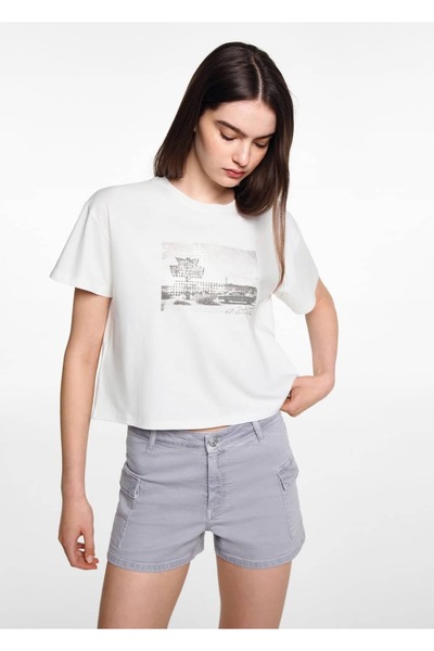Patterned Crop T-Shirt