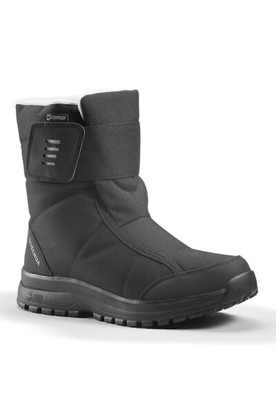 Women's Velcro Outdoor Snow Boots - Waterproof - Black - Sh100
