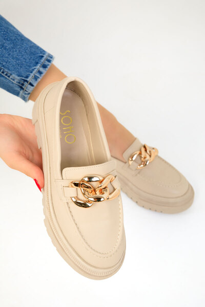 Bej Women's Loafer Shoes 17485