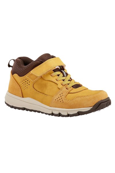 Tan Color Children's Sneakers - Leather, Velcro, Protect 560