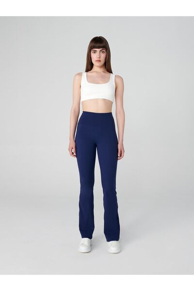 Push up Light Bootcut Gathering Spanish Leg Leggings Nightblue