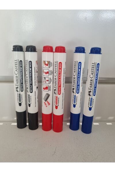 Faber-castell 3 бои .6 парчиња маркер за бела табла тип за полнење w20