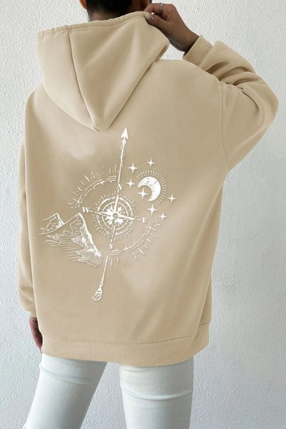 Unisex Compass Back Printed Sweatshirt