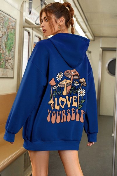 Unisex Oversize Love Yourself Printed Sweatshirt