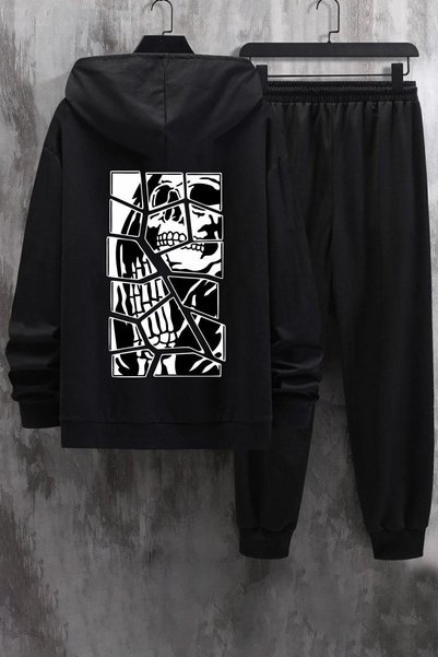Unisex Skullcracked Printed Tracksuit Set