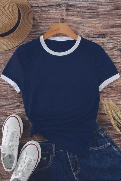 Unisex Navy Blue Combed Interlock T-Shirt