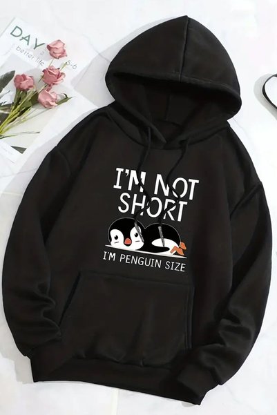 I'M Not Short Printed Unisex Oversize Sweatshirt