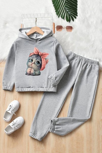 Children's Cute Cat Tracksuit