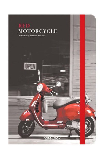 Red Motorcycle Striped A6 Notebook + Smartpen Ballpoint Pen