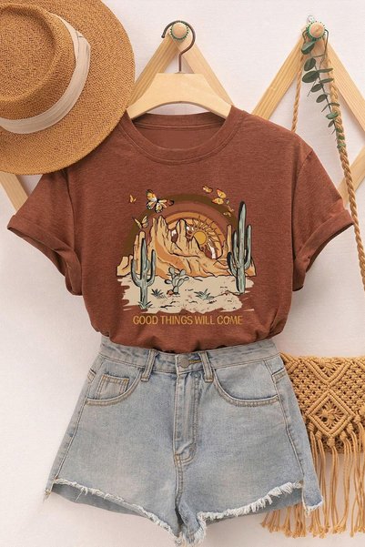 Unisex Good Things Will Come Printed Design T-shirt