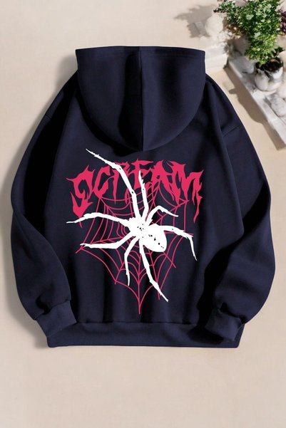 Scream Printed Unisex Oversize Sweatshirt