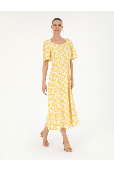 Yellow A-Line Woven Dress 50283663 -Vr044