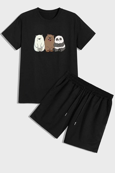 We Are Bears Print Shorts Set