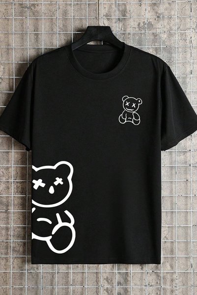 Unisex Draw Bear Printed Design T-shirt