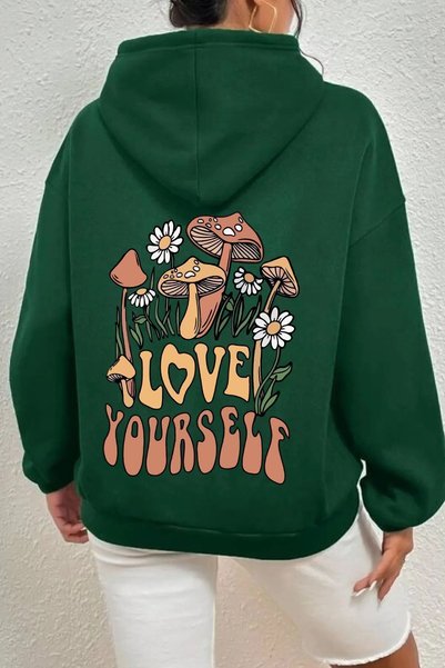 Unisex Oversize Love Yourself Printed Sweatshirt