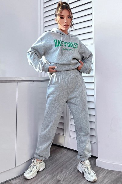 Unisex Happiness Printed Tracksuit Set
