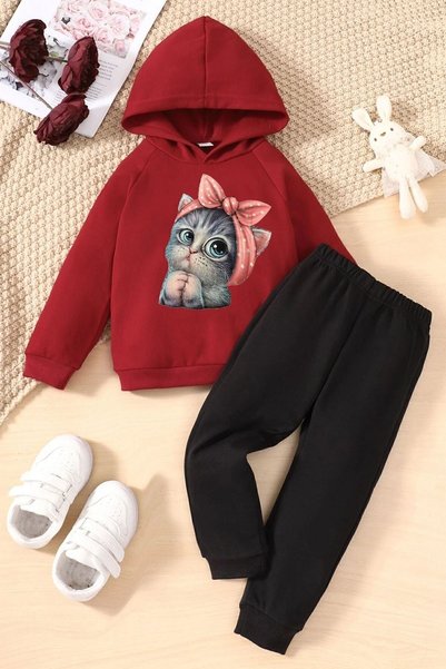 Children's Cute Cat Tracksuit