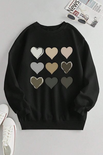 Unisex Friendly Bears Printed Crew Neck Sweatshirt