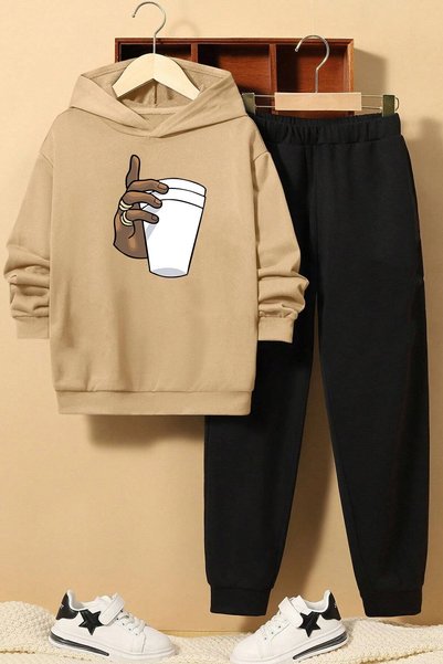 Kids Tupac Coffee Tracksuit Set