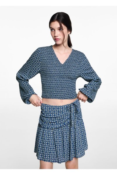 Patterned gathered skirt