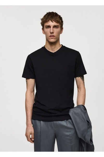 Slim-Fit Cotton V-Neck T-Shirt
