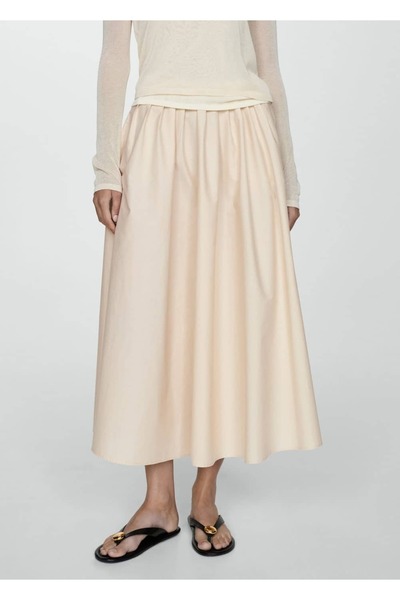 Large Pleated Midi Skirt