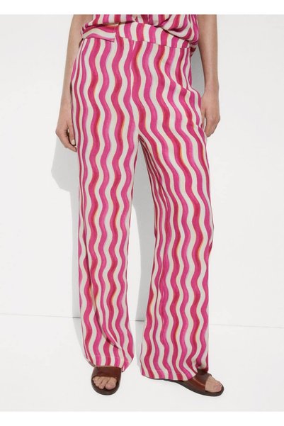 Wideleg patterned pants